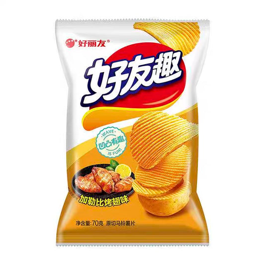 好丽友 凹凸薯片 加勒比烤翅味