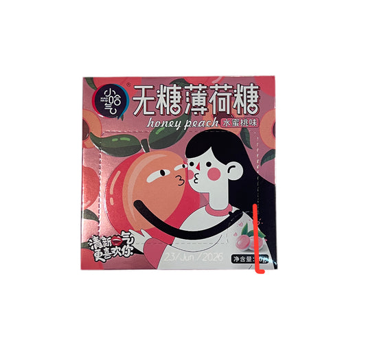 小哈气无糖薄荷糖水蜜桃味